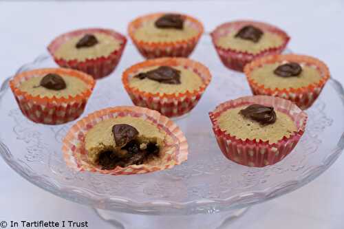 Muffins fondants au lait de coco et au cœur chocolat-noisettes