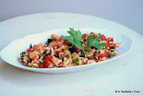 Poêlée de riz aux légumes & olives