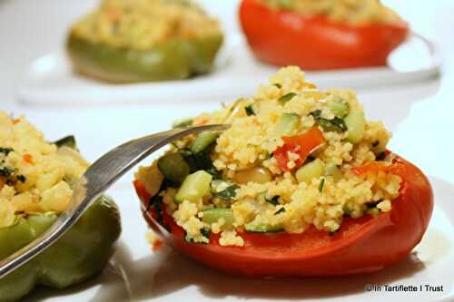 Poivrons farcis au couscous & à la coriandre