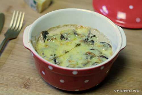 Polenta au parmesan et champignons à la crème gratinés au comté