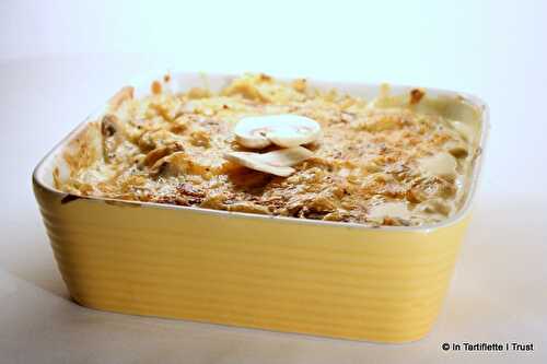 Quenelles à la crème & aux champignons, gratinées au comté