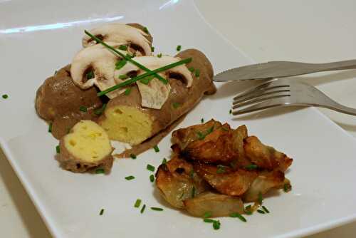 Quenelles à la sauce aux champignons - porto & topinambours rôtis