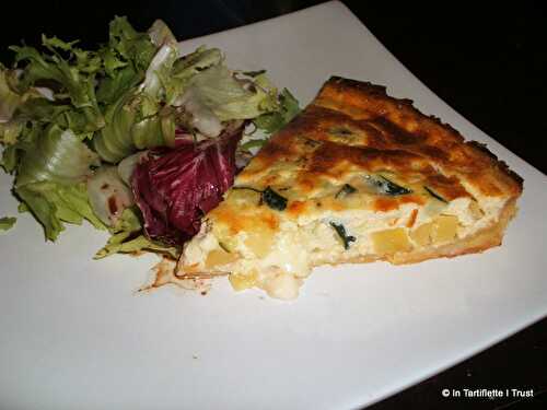 Quiche aux munster, pommes de terre & courgettes