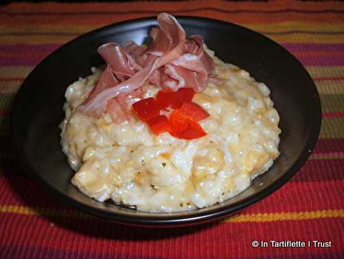 Risotto d'artichauts, parmesan et jambon de parme