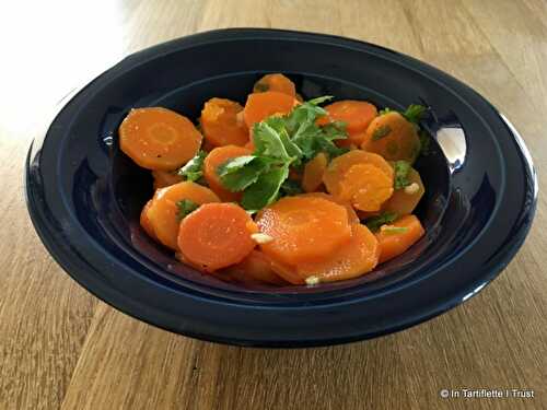 Salade de carottes à la coriandre, cumin & fleur d'oranger