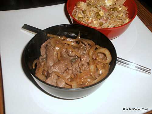 Sauté de boeuf teriyaki aux oignons