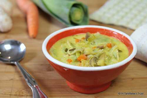 Soupe de ravioles aux légumes