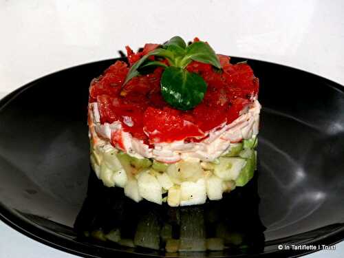 Tartare avocat-pommes-tomates-surimi & basilic d'Anne-Sophie