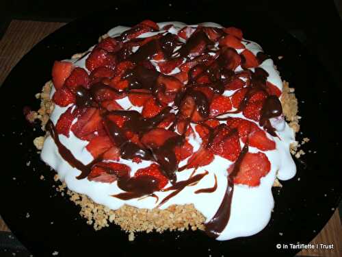 Tarte aux fraises, crème carambar