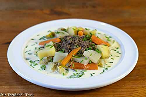 Kig ha farz végétarien express, sauce crémeuse à l’ail