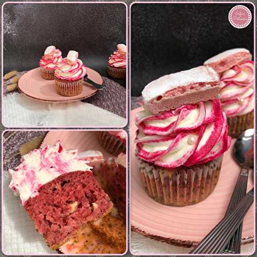 Cupcakes biscuits roses de Reims et chocolat blanc