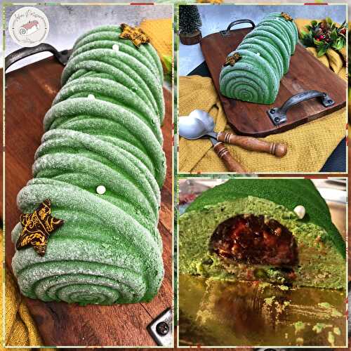Buche pistache et framboise