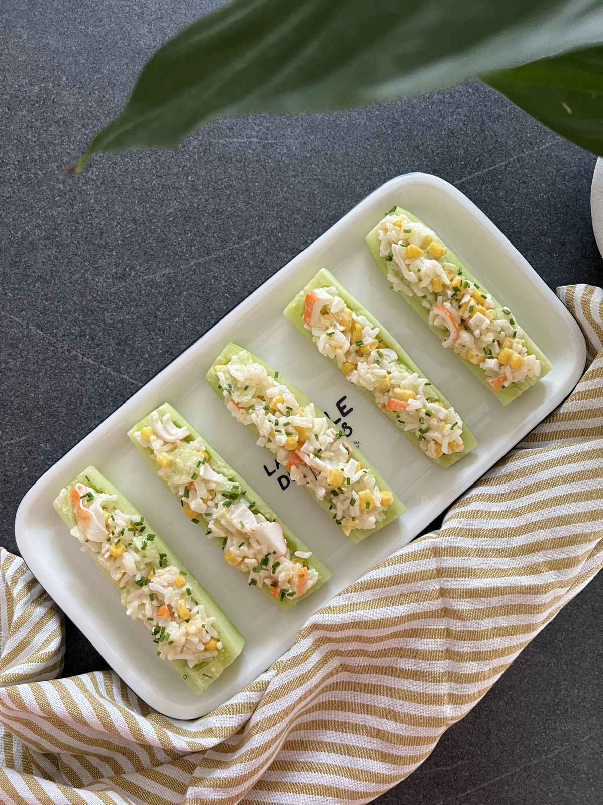 Barquettes de concombre et salade de riz 🥒🥗