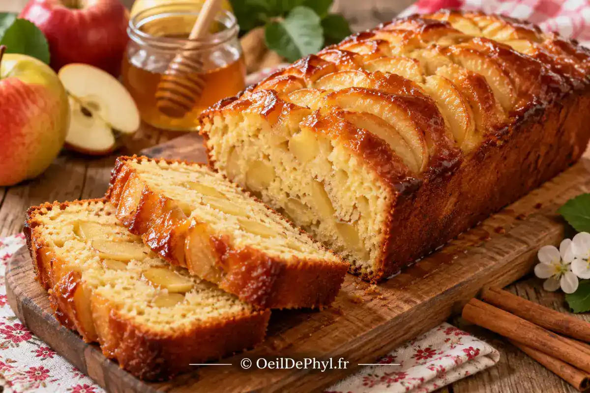 Cake aux pommes et au miel