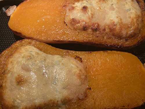 Butternut farcie au fromage frais lardon et parmesan