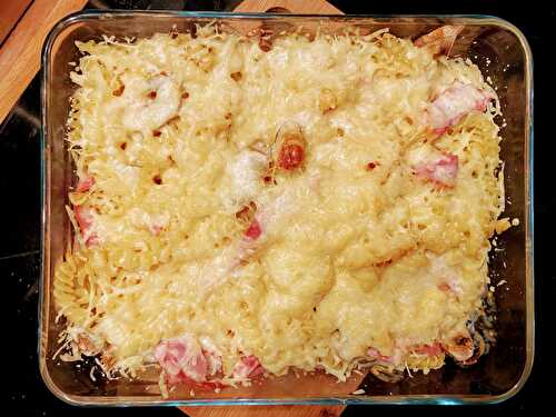 Gratin de pates au jambon