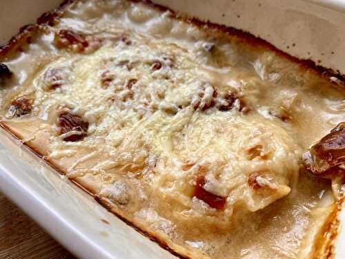 Escalopes de poulet gratinées aux champignons