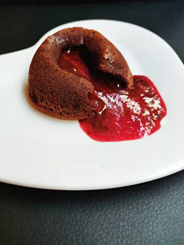 Coulant au chocolat, c?ur framboise