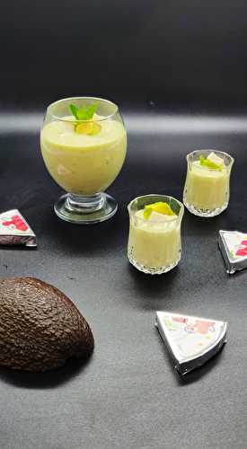 Gaspacho avocat, vache qui rit et menthe