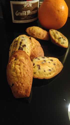 Madeleines orange, grand Marnier et pépites de chocolat