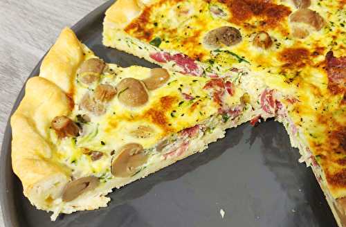 Quiche courgette, champignon et coppa