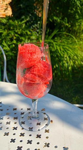 Sorbet fraise-basilic