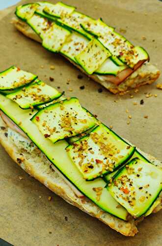 Tartine courgettes-blanc de poulet