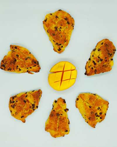 Scones mangue et pépites de chocolat