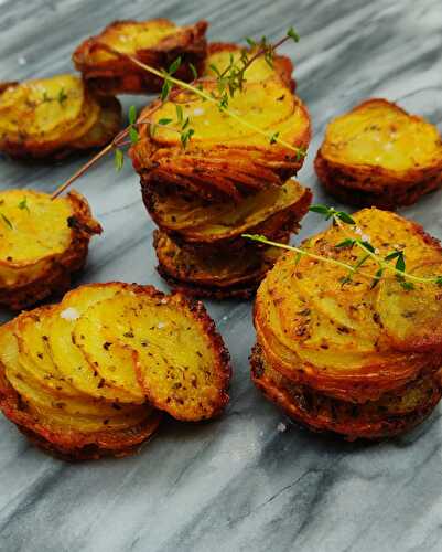 Potato stacks aux fromages et herbes fraiches