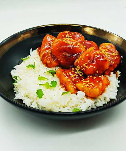 Sticky sesame chicken