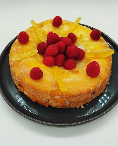 Gâteau citron, huile d’olive, framboises de Pierre Hermé