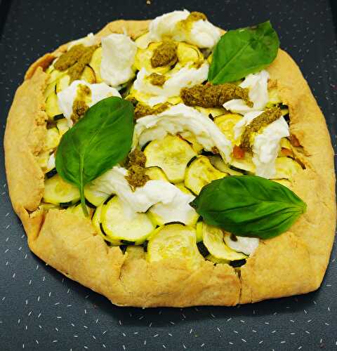 Tarte courgettes mozza basilic et sa pâte à l’huile d’olive