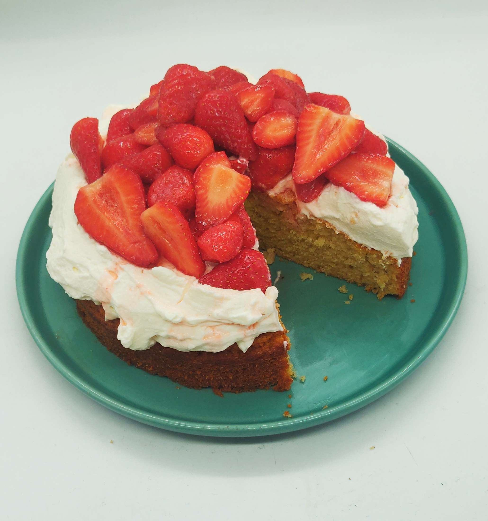 Gâteau vanille, chantilly et fraises