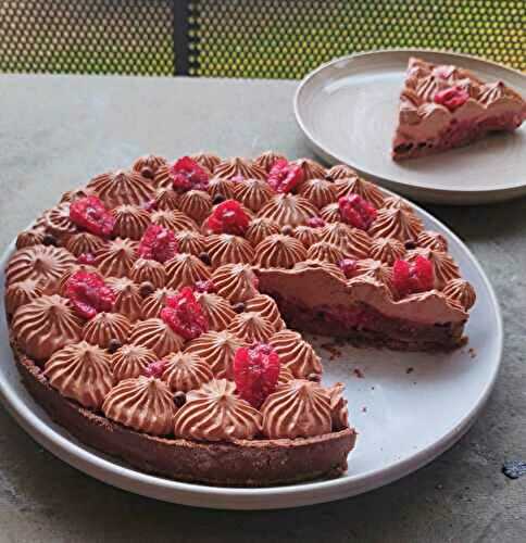 Tarte chocolat framboises