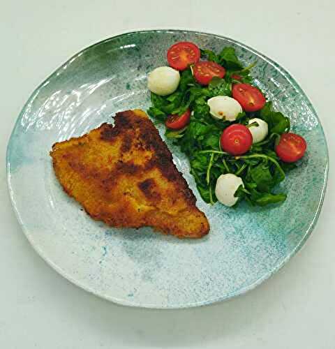 Escalope milanaise et salade caprese de Cyril Lignac