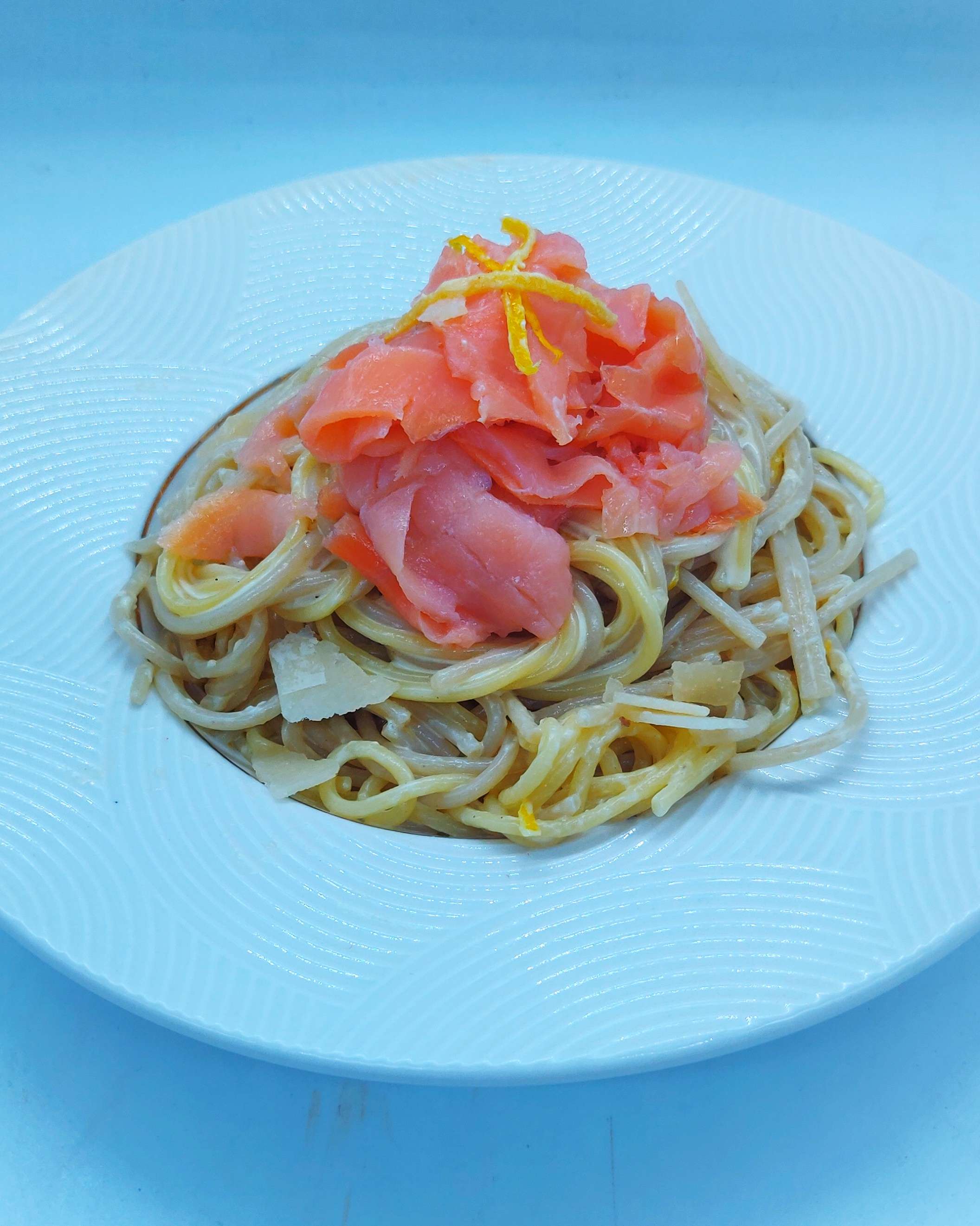 Spaghettis citron saumon fumé