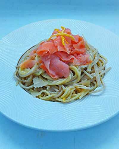 Spaghettis citron saumon fumé