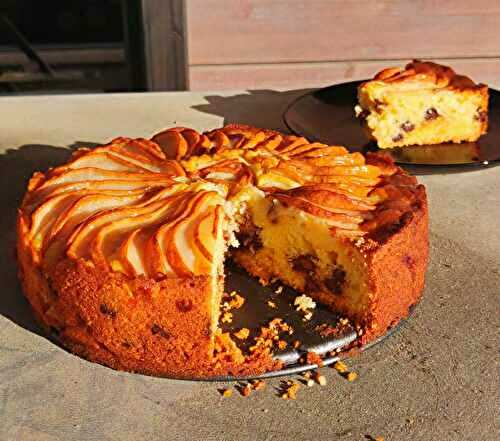 Gâteau poire, noisettes et pépites de chocolat