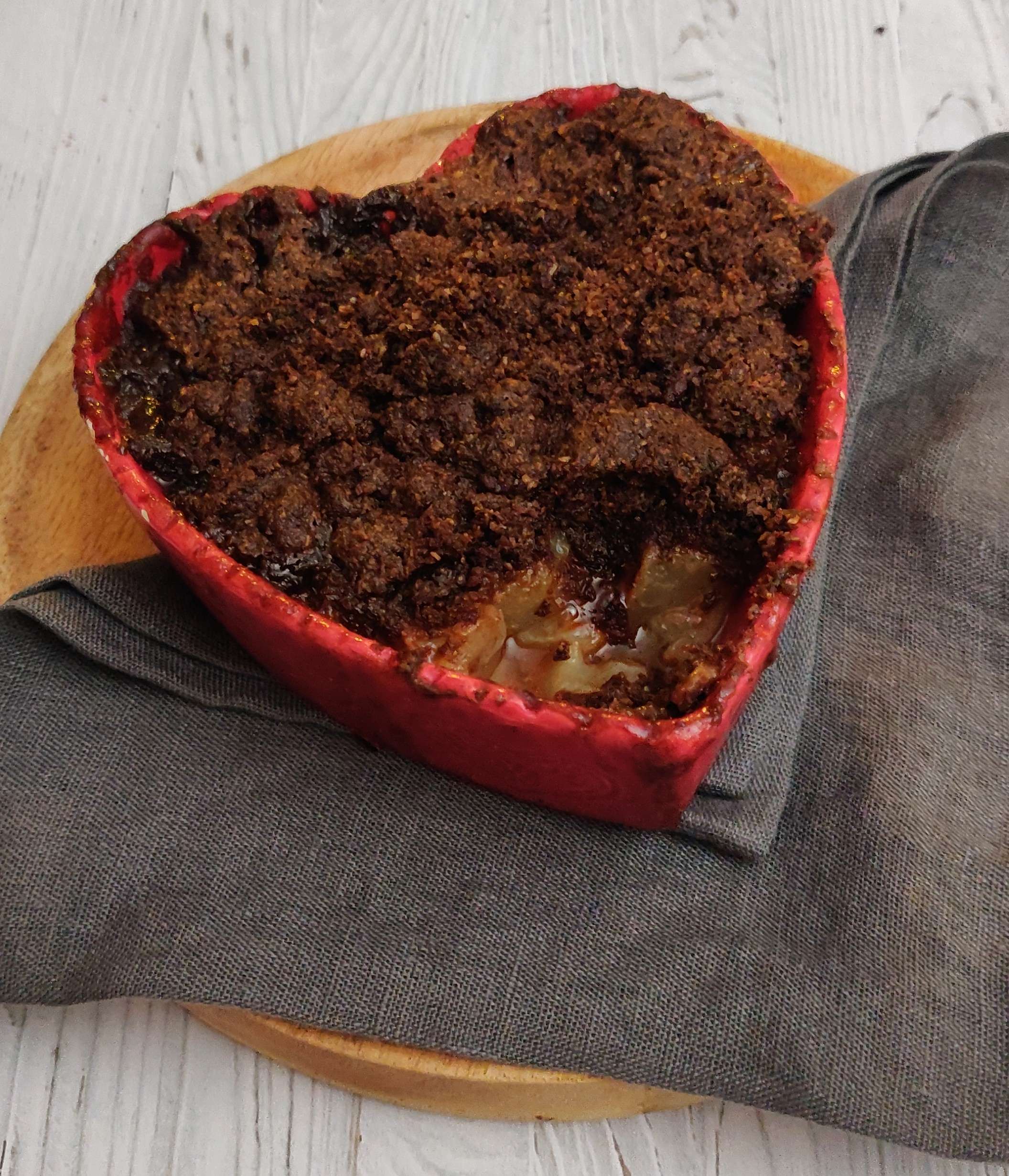 Crumble poire chocolat