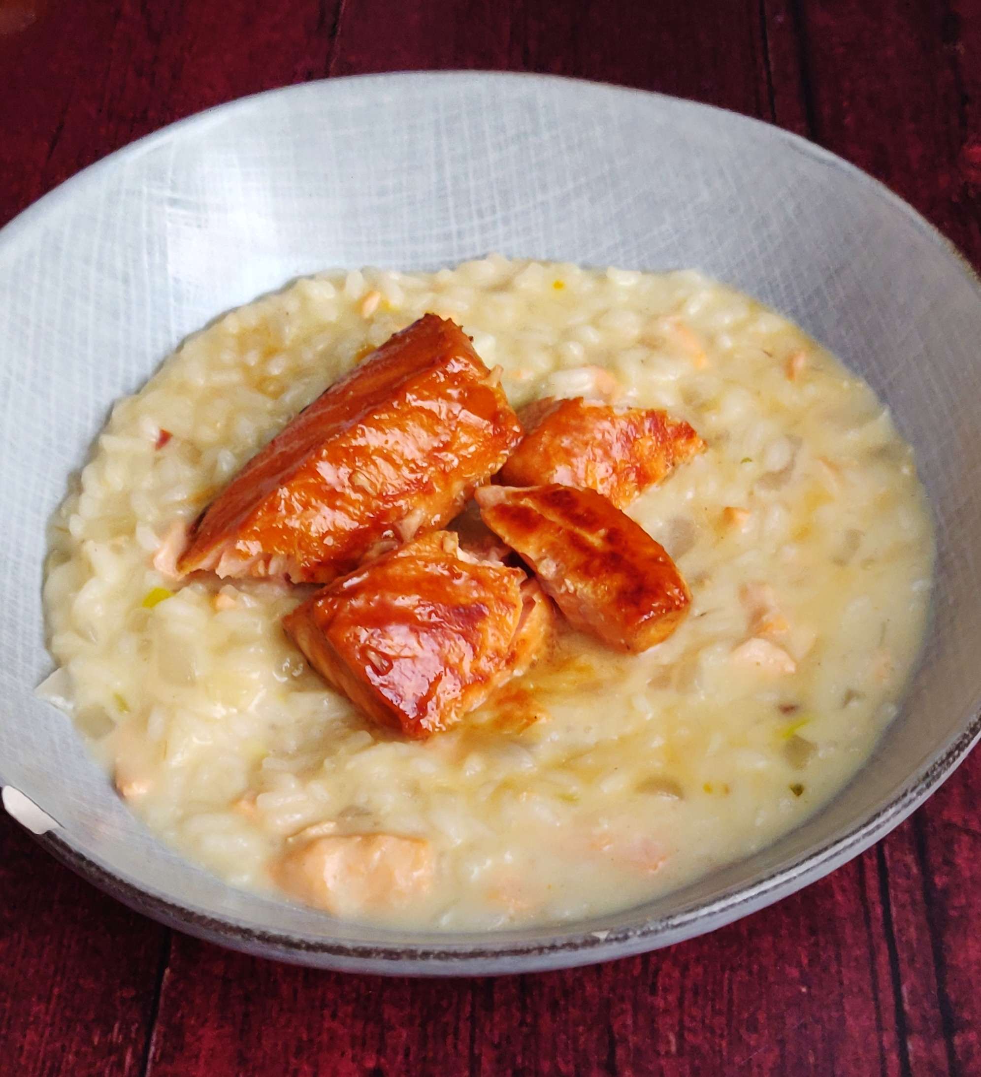 Risotto au saumon teriyaki