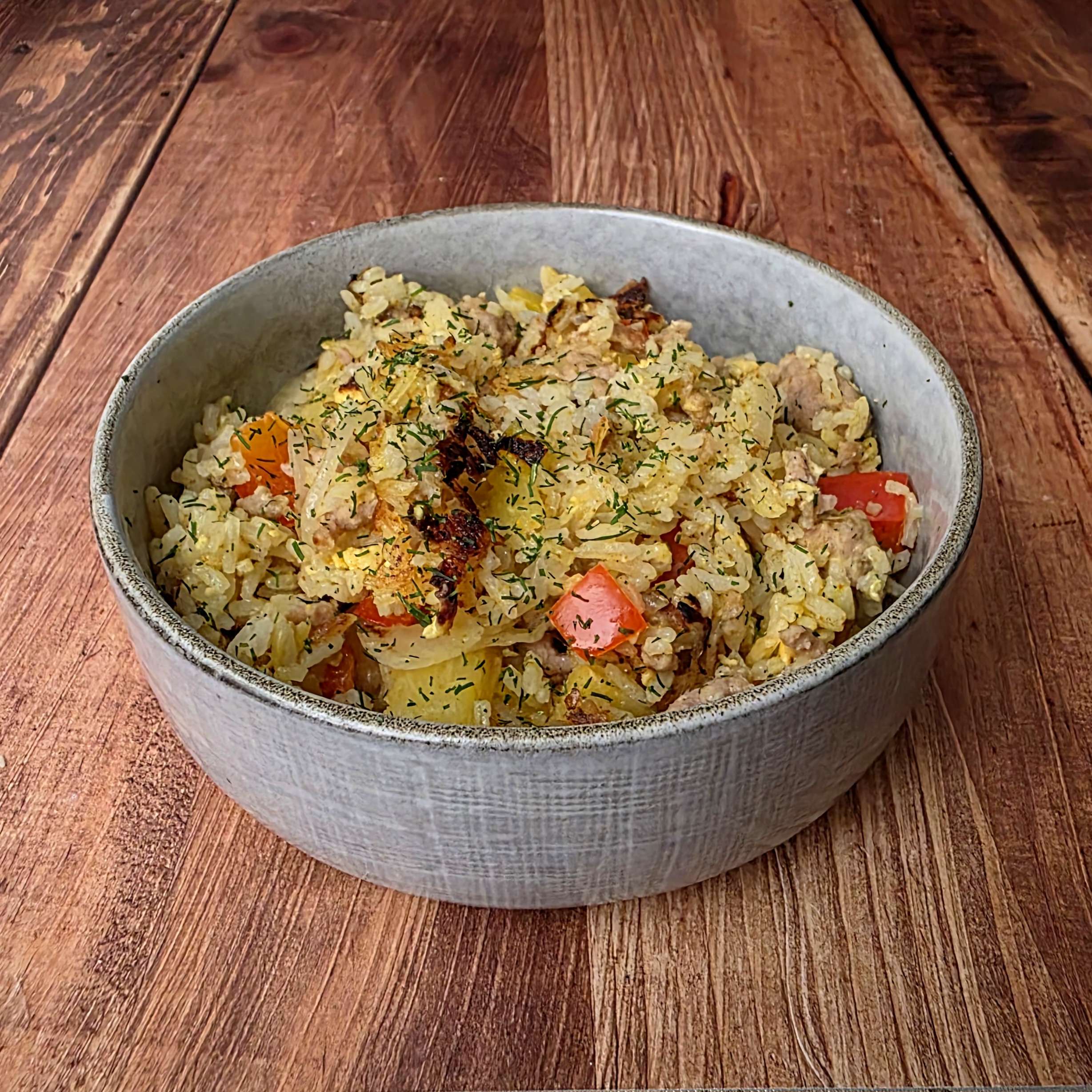 Riz sauté ananas poivron curry