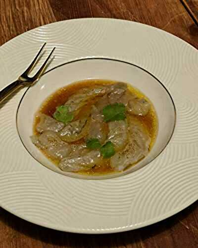 Crevettes mi-cuites et vinaigrette citron de Cyril Lignac