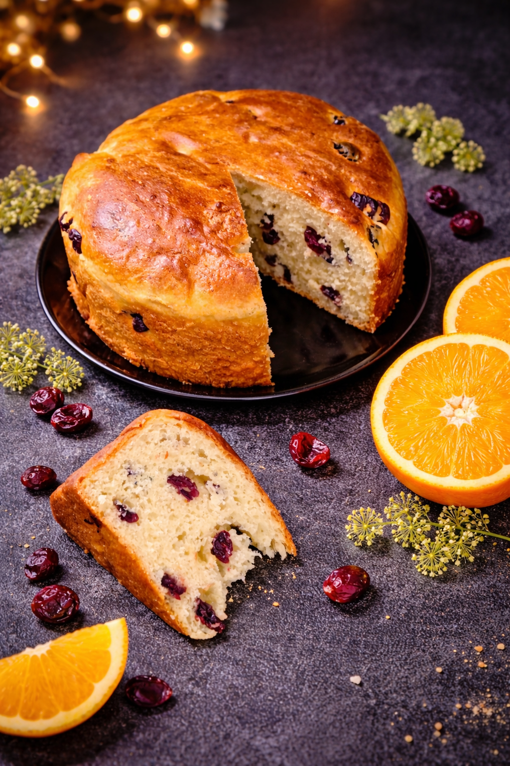 Brioche orange cranberries
