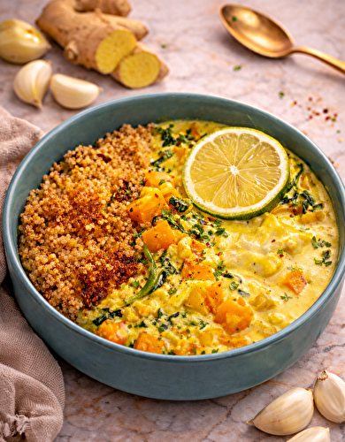 Curry de merlu, quinoa grillé aux raisins (Norbert)