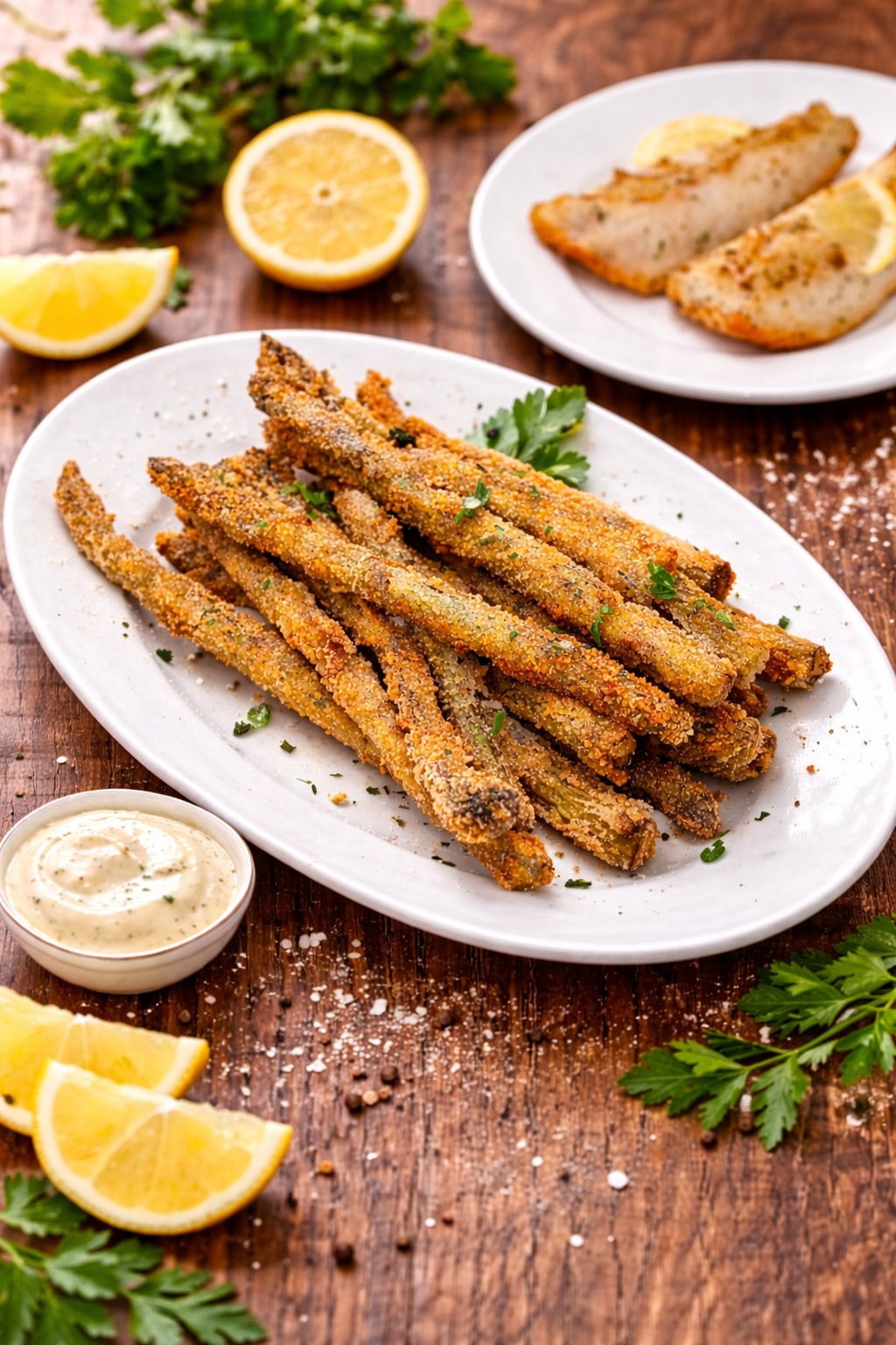 Asperges panées au parmesan