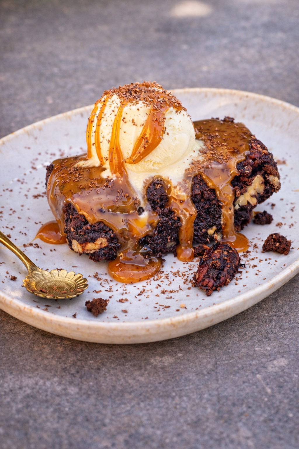 Brownie ultra fondant et caramel tonka