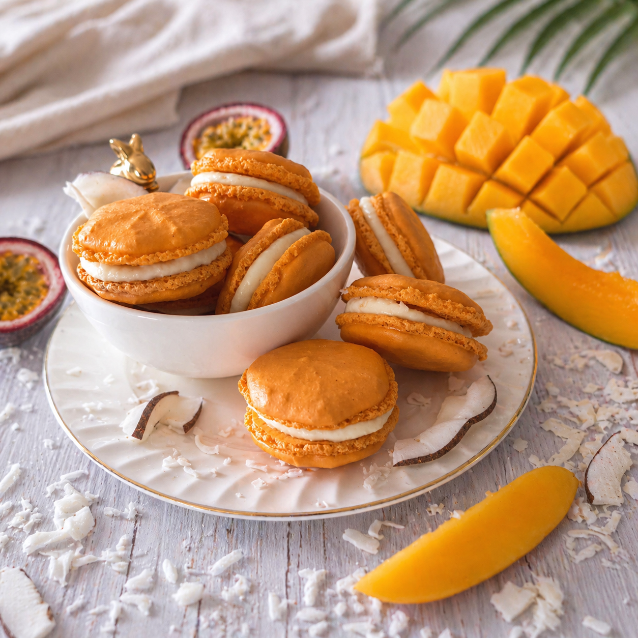 Macarons coco mangue passion