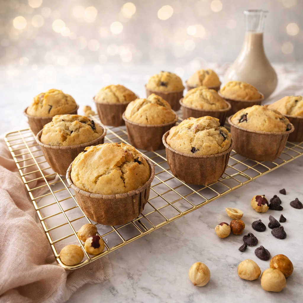 Muffins noisette chocolat {sans lactose}
