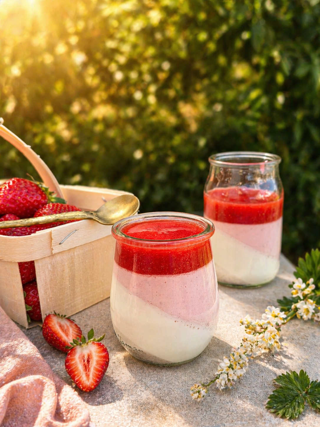 Panna cotta vanille fraise