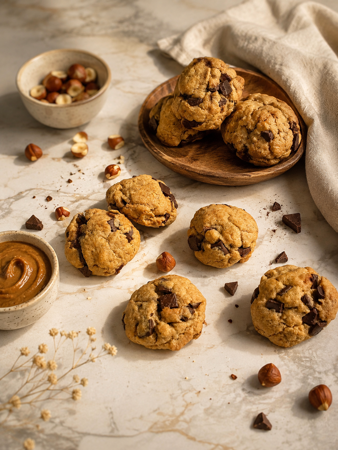 Cookies purée de noisettes pépites de chocolat {sans lactose}
